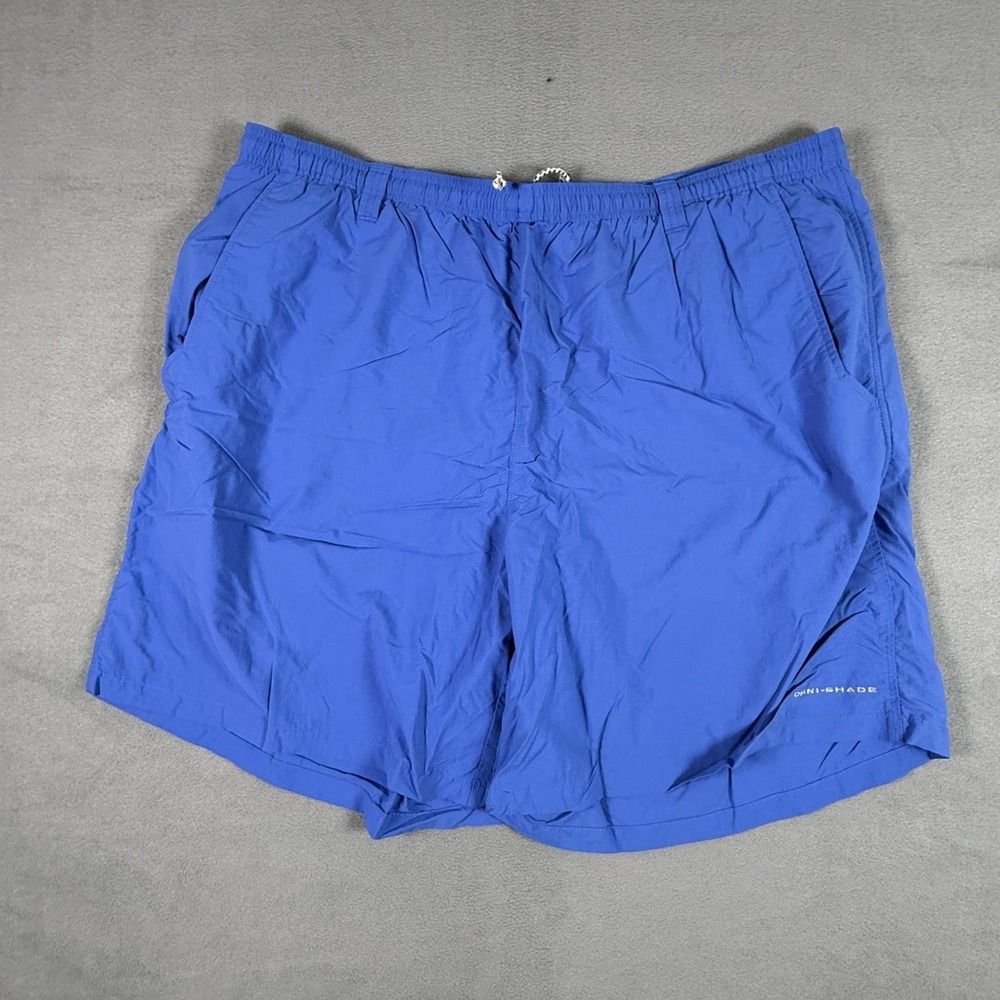 Columbia PFG Omni-Shade Shorts Mens 2XL Blue Fishing Shorts Drawstring 8in